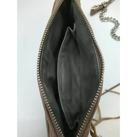 Rebecca Minkoff Mini M.A.C Brown Leather Chain Strap Zipper Crossbody Bag - Picture 9 of 13
